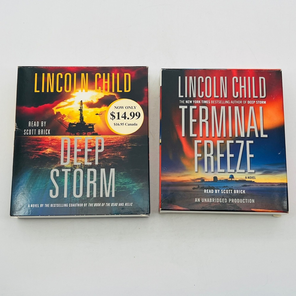 Lincoln Child Audiobook Lot Deep Storm Terminal Freeze CD Scott Brick Thriller